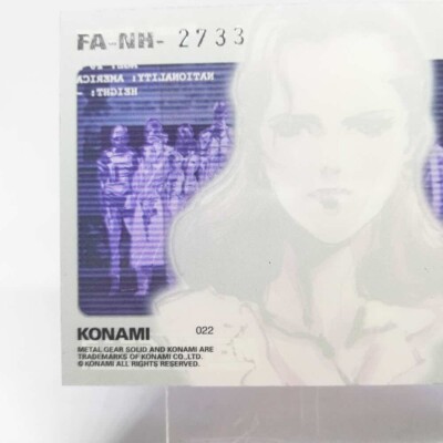 022 Naomi Hunter Metal Gear Solid Trading card Plastic Back serial