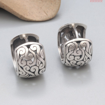 S925 Sterling Silver Auspicious Clouds Ear Buckle Women Retro Earrings Ear Clip