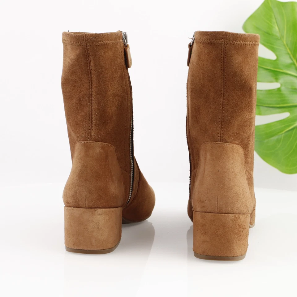 Bota Kenneth Cole Gentle Souls para mujer Elaine talla 9,4 botín de gamuza camel con tacón Foto 4 de 4