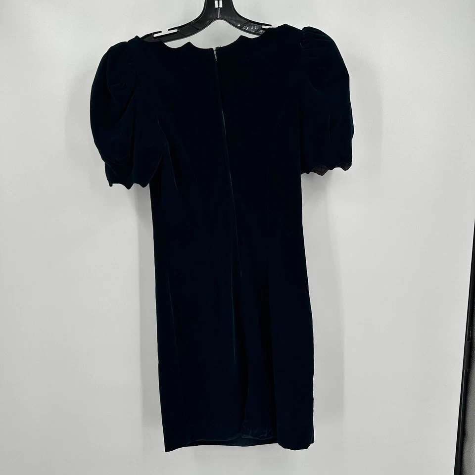Vintage Womens Cachet Bari Protas Velvet Dress Size 7/8 Dark Green Whimsigoth - Изображение 3 из 4