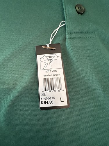 Monterey Club Dry-Swing Moisture-Wicking Mens Polo Shirt Verdant Green Sz L NWT - Picture 3 of 5