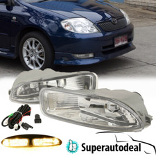 For 2003-2004 Toyota Corolla Front Bumper Lamp Clear Fog Lights Wswitch Wire