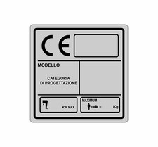 TARGHETTA alluminio per Barca CE - senza dati oppure personalizzata