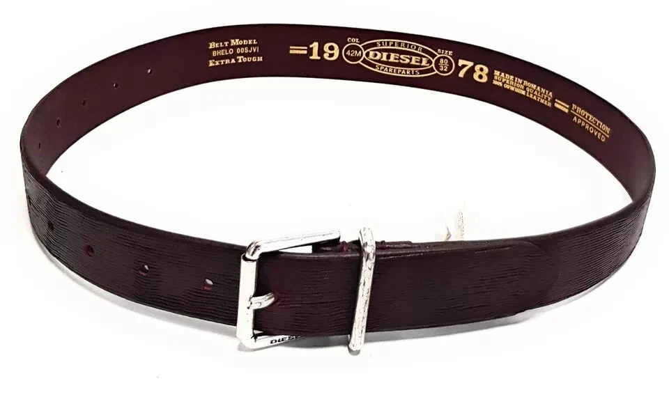 DIESEL Leder Designer Gürtel BHELO Leather Belt Riemen Cintura 85cm 34mm #79 - Bild 4 von 4