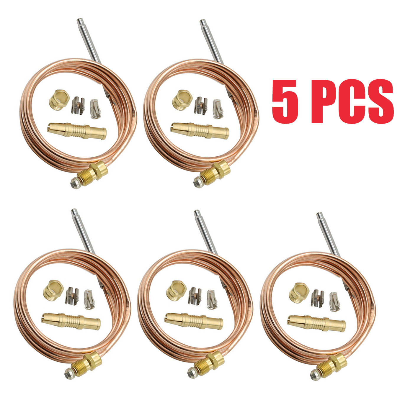 5PC For Robertshaw Thermocouple 60'' 1980-060 Snap Fit Universal (51-1459) 30 MV