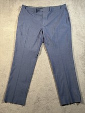 Calvin Klein Pants 42x32 Heather Blue Regular Fit Chino Flat Front Rayon Blend