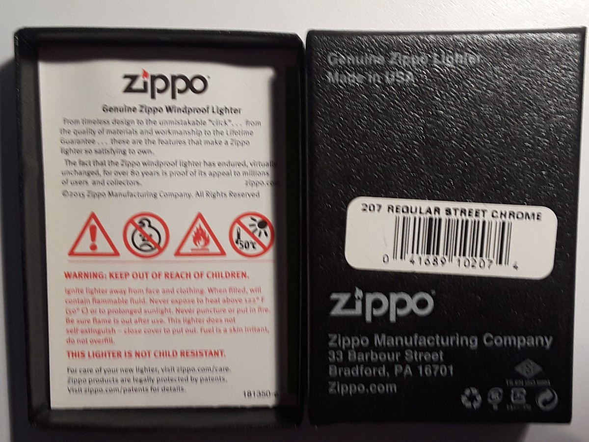 Zippo Lighter 207 Regular Street Chrome - New - Unused