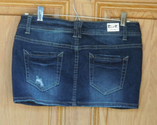 C'est Toi Ladies Size S Distressed/Destroyed Blue Denim Mini Skirt - Bild 2 von 2