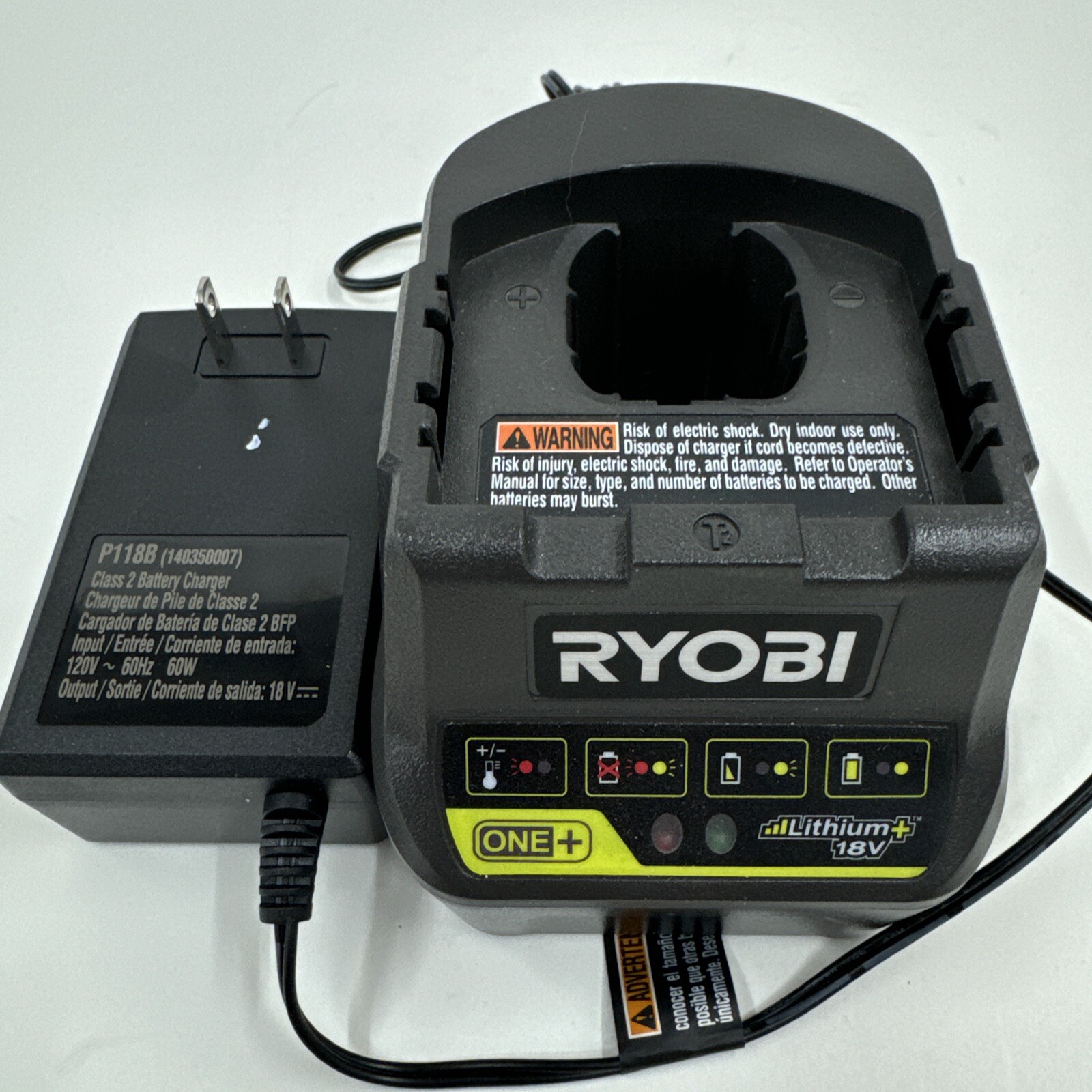 Ryobi P118B 18V ONE+ 18-Volt ONE+ Lithium-Ion Battery Charger