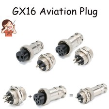GX16 Aviation Plug + Socket Cable Connector Panel Mount 2-8 Pin M16 Male Female