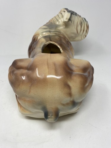 Vintage MCM Ceramic Glazed Pottery Bulldog Planter 14" Long X 8" Wide X 6.5 Tall - Picture 5 of 14