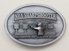 NRA Sharpshooter National Rifle Association Shooting Vintage Belt Buckle