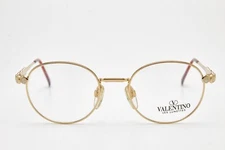 VALENTINO V387 1127 49 Round Vintage Metal Frame Glasses 90s Woman