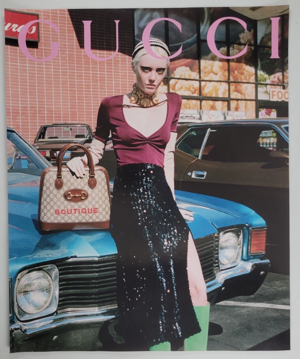 Gucci Boutique Femme Accessoires Mode Sacs Parking Lot 2020 Vogue Ad 8x11