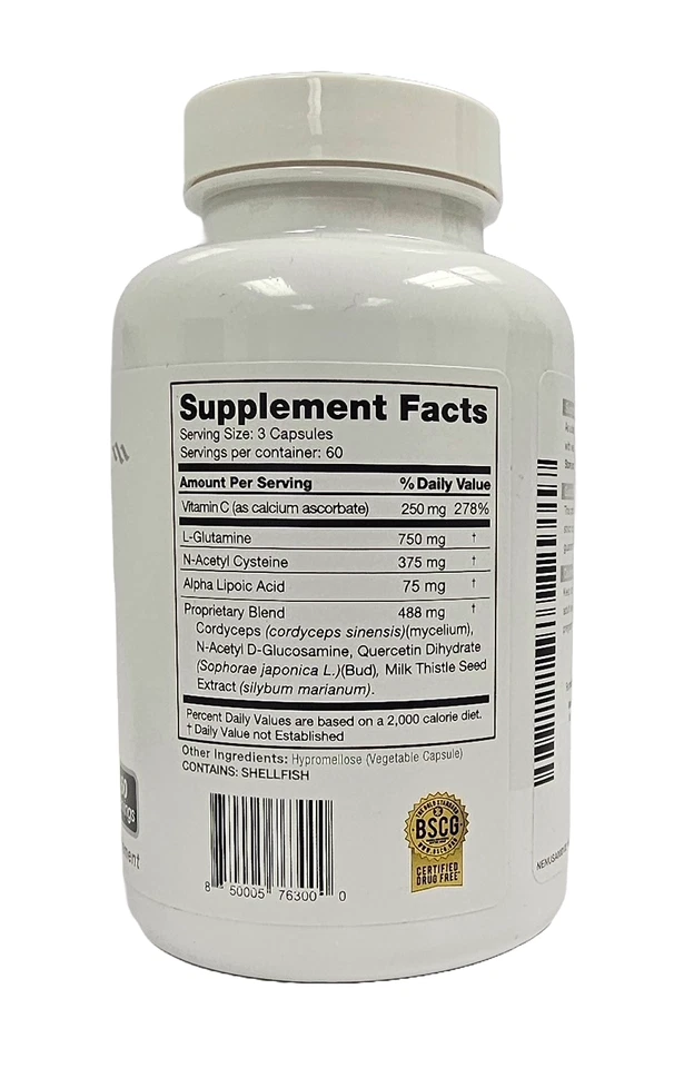 Max GXL, Unique NAC Formula, 180 Caps, 30-Day Supply, Exp. 08/2026 (Pack of 4) - Image 2 of 4