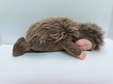 Vintage Anne Geddes 15" Plush Sleeping Hedgehog Baby Doll Bean Rubber Face 1998