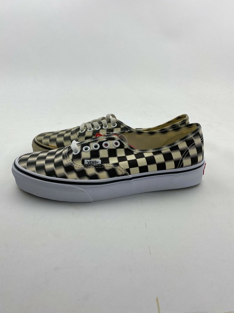 vans authentic blur black & white checkerboard skate shoes