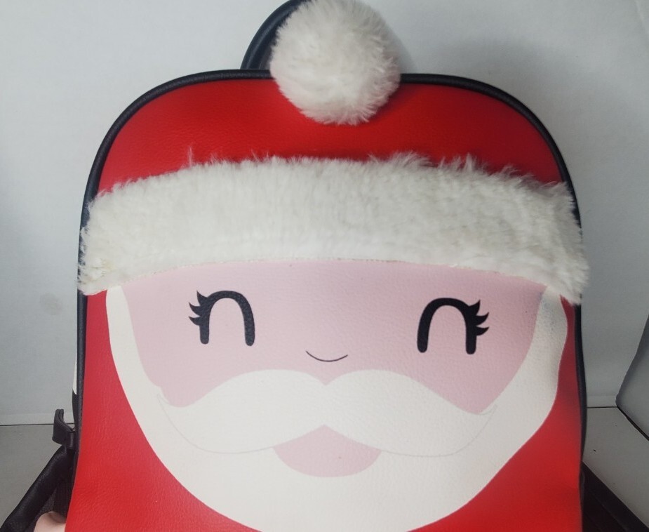 Betsey Johnson Festive Santa Backpack in Red and White Betsey Johnson Christmas Santa backpack faux leather & fur  main image 3