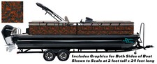 Orange Black Snake Skin Scales Graphic Kit Decal Fishing Boat Wrap Pontoon Vinyl
