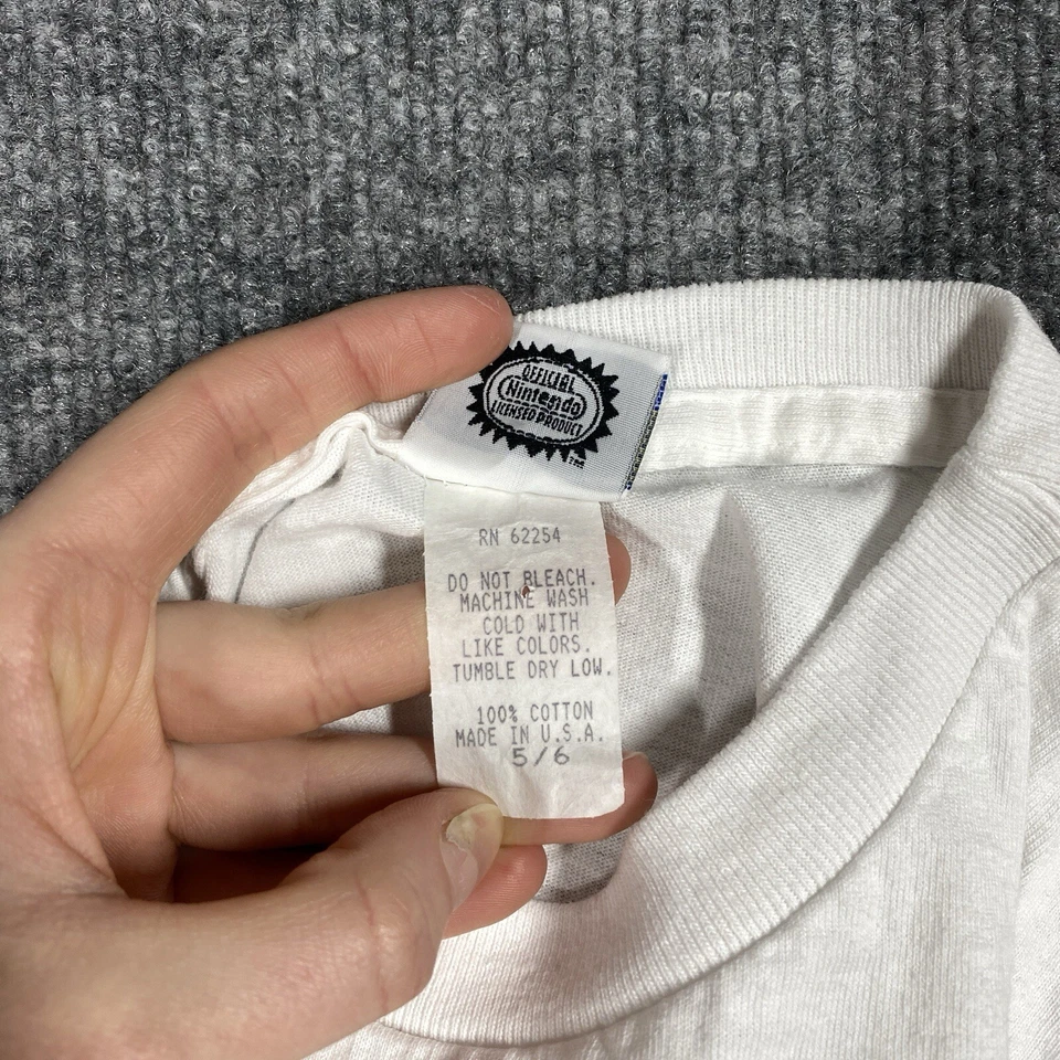 老式 90 年代 Pokemon 空白 T 恤青少年儿童 5/6 码白色美国任天堂棉 — 第 3/4 张图片