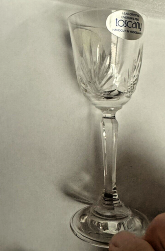 The Toscany Collection Oxford Cordial CRISTALLO 2 BICCHIERI ALTEZZA 5" JUGOSLAVIA TAGLIO H - Foto 16 di 21