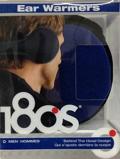 180s Men's Fleece Blue Ear Warmers Adjustable & Collapsible Muff Blueprint OSFA