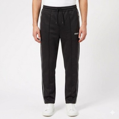 KENZO STRAIGHT LEG TRACK PANTS BLACK SIZE L ''NWT''