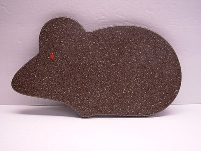Mouse Shape Solid Surface Cutting Board Trivet Brown DW Safe Handcrafted PA USA