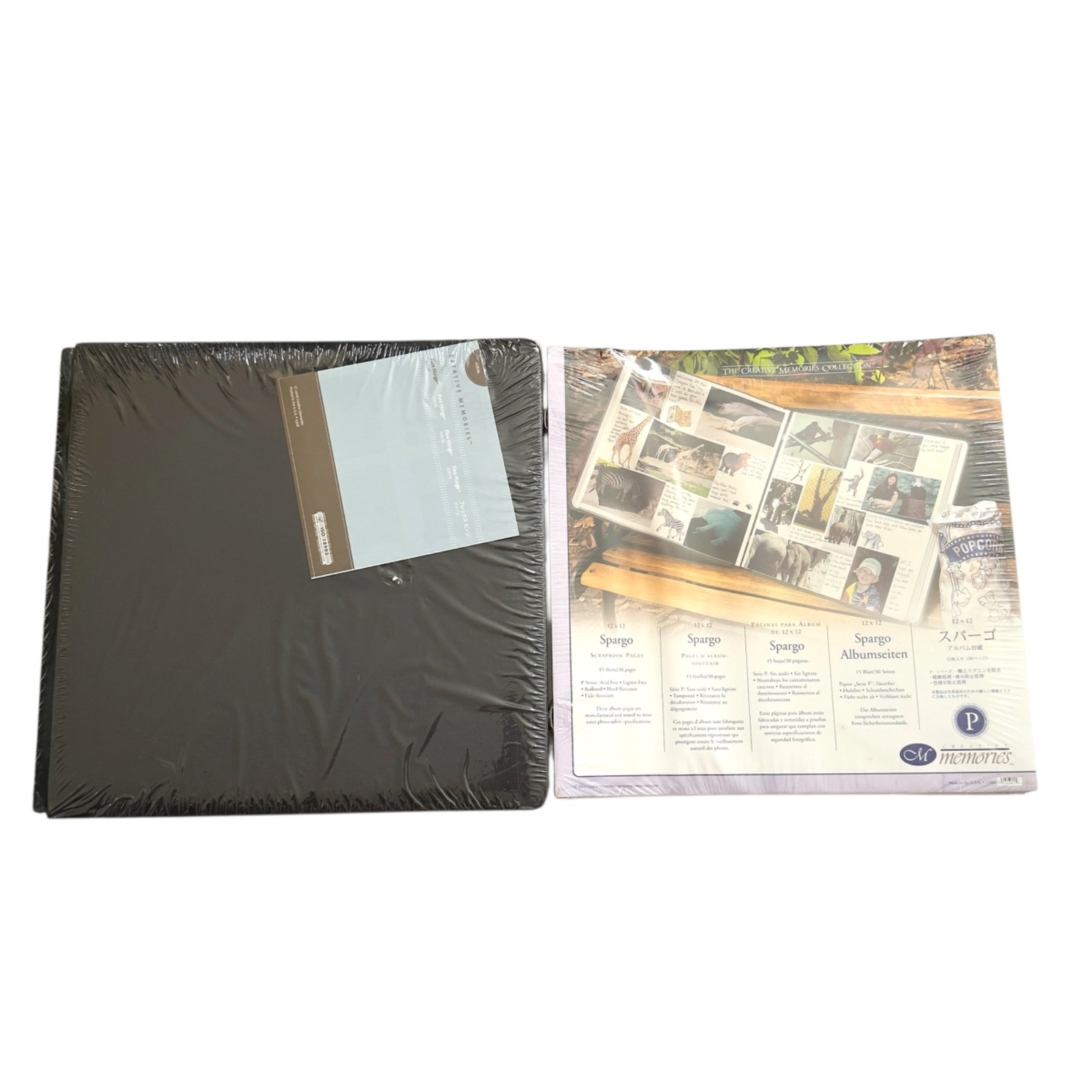 Creative Memories 12x12 Black Flex Hinge Album Coverset 2008 & Spargo Pages 2004