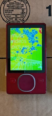 Microsoft Zune 80GB Red MP3 Music Player with Power Cord - Tested and Working !