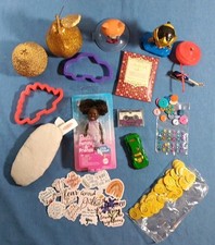 Junk Drawer Lot Toys Barbie Hot Wheels Mario Cookie Cutters Cassette Stickers 