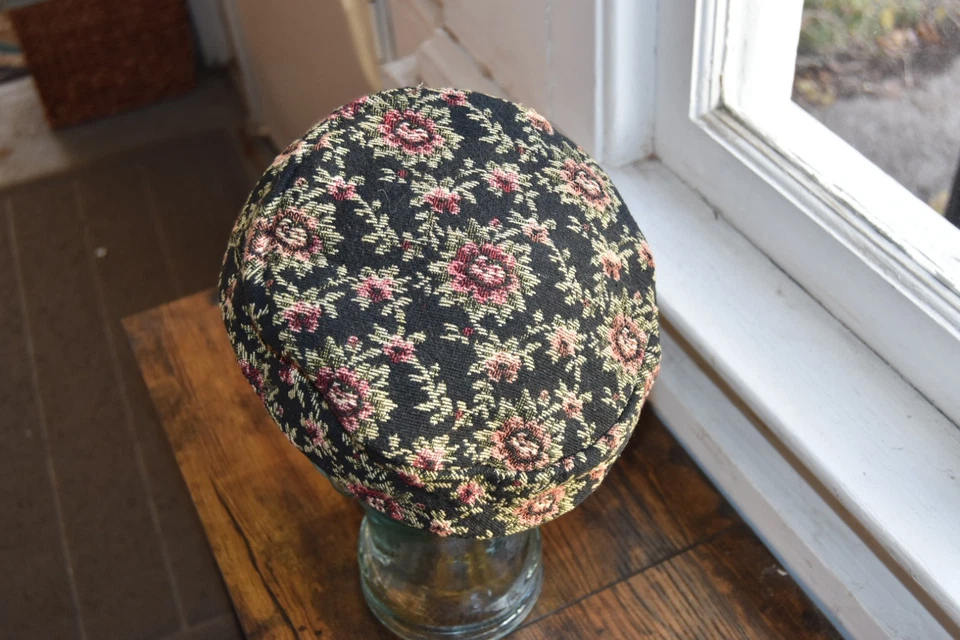 Boina tejida tapiz floral tapiz boina vintage grimorio Foto 4 de 4