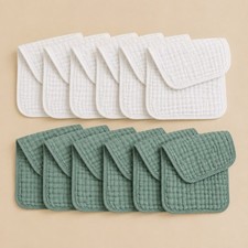 Ease Cubs Muslin Burp Cloths 12 Pack, 100 Cotton