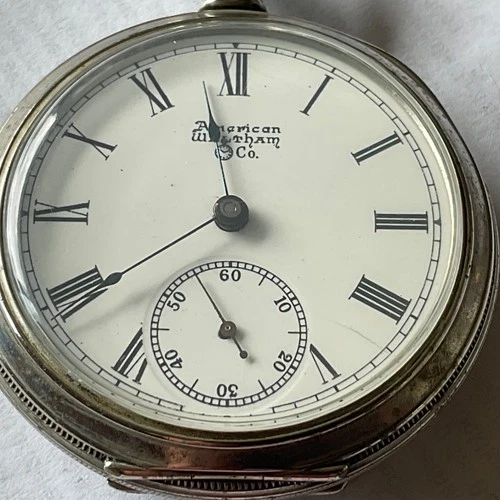 model 83 Waltham 18s open face nickel case 17 jewel pocket watch runs ca 1894