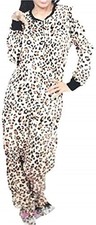 French Jenny NWT Women XL Footie Fleece 1 Piece Leopard Costume Pajama