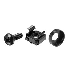 Image of M6x16mm Server Rack Cage Nuts Black 60Set, Mounting Screws for Server Shelves
