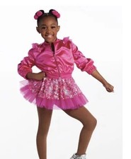 Weissman  Hair Up  Dance Costume HipHop Leo  Jacket Hot Pink Barbiecore Sz MC