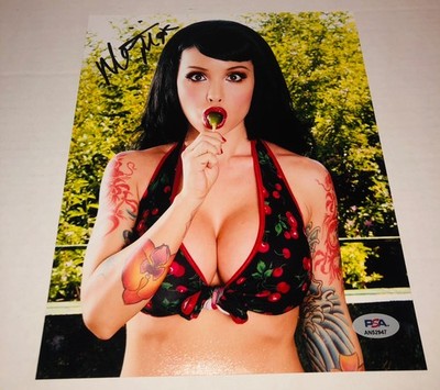 Masuimi Max Hot Sexy Adult Playboy Maxim Model Signed 8x10 Photo PSA RIP RARE A