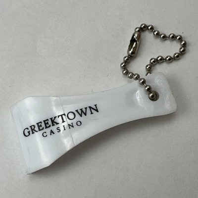 Greektown Casino Keychain Ice Windshield Scraper Mini White Plastic Advertising
