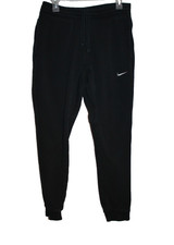 Nike Joggers Sweat Pants Black Men's Size Medium M Draw String Snap Rear Pocket