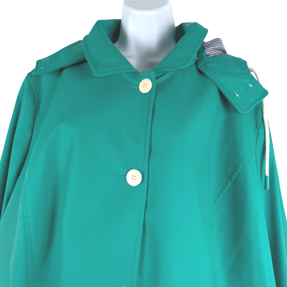 Talbots Classic Hooded Rain Jacket 3X Green Water Resistant NWT CJ-2198 - Image 4 of 4