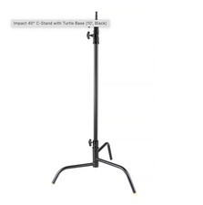 Impact Turtle Base C-Stand 10.75', Black with Impact Boom Arm Black, Chrome-p