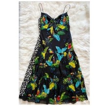 New NWT MARC JACOBS Tropical Palm Leaf Animal Print Tie Front Midi Dress $575