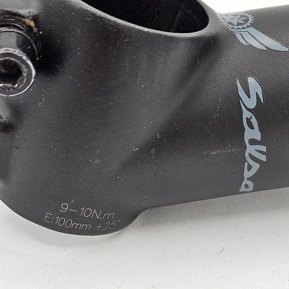 Vástago sin rosca de salsa + 25°, 100 mm de extensión, abrazadera de 31,8 mm, negro, dirección de 1-1/8" Foto 4 de 4