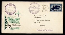 DR WHO 1956 NETHERLANDS FIRST FLIGHT KLM AMSTERDAM TO SOFIA BULGARIA R25043