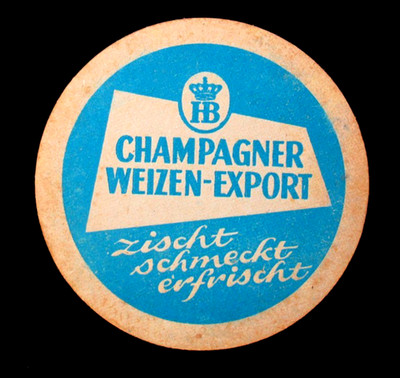 Vintage Munchner Hofbrau HB Champagner Weizen Export German Beer Coaster Germany
