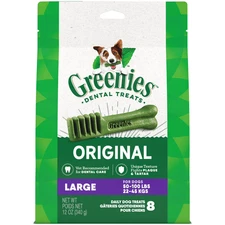 Greenies Original Large Dental Dog Treats, Natural Oral Care Chews, 12 oz (8 ct)