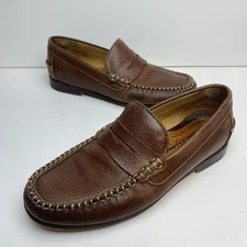 Martin Dingman Brown Leather Penny Loafers Shoes Men’s Size 8 341017