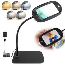 10X 30X Magnifying Glass with Light and Stand, Extra Large 7-inch Lighted Mag...