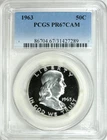 1963 PCGS PR67 Cameo Proof Franklin Silver Half Dollar GEM BU Lustrous